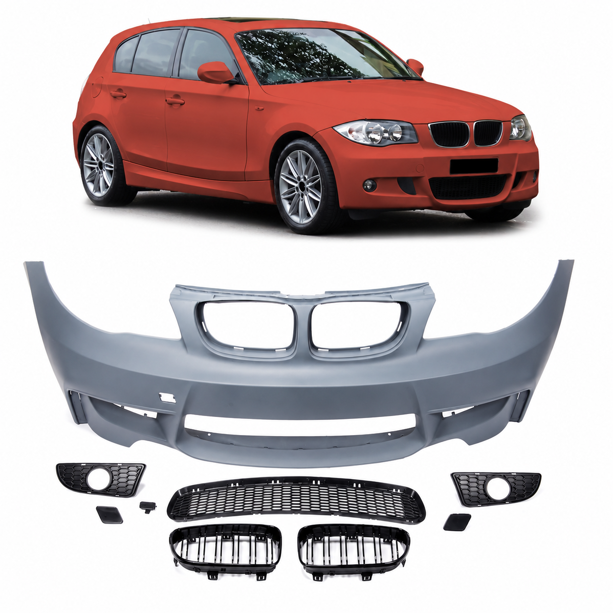 👉Paraurti anteriore adatto per BMW Serie 1 E81 E82 E87 E88 2004-2013👈