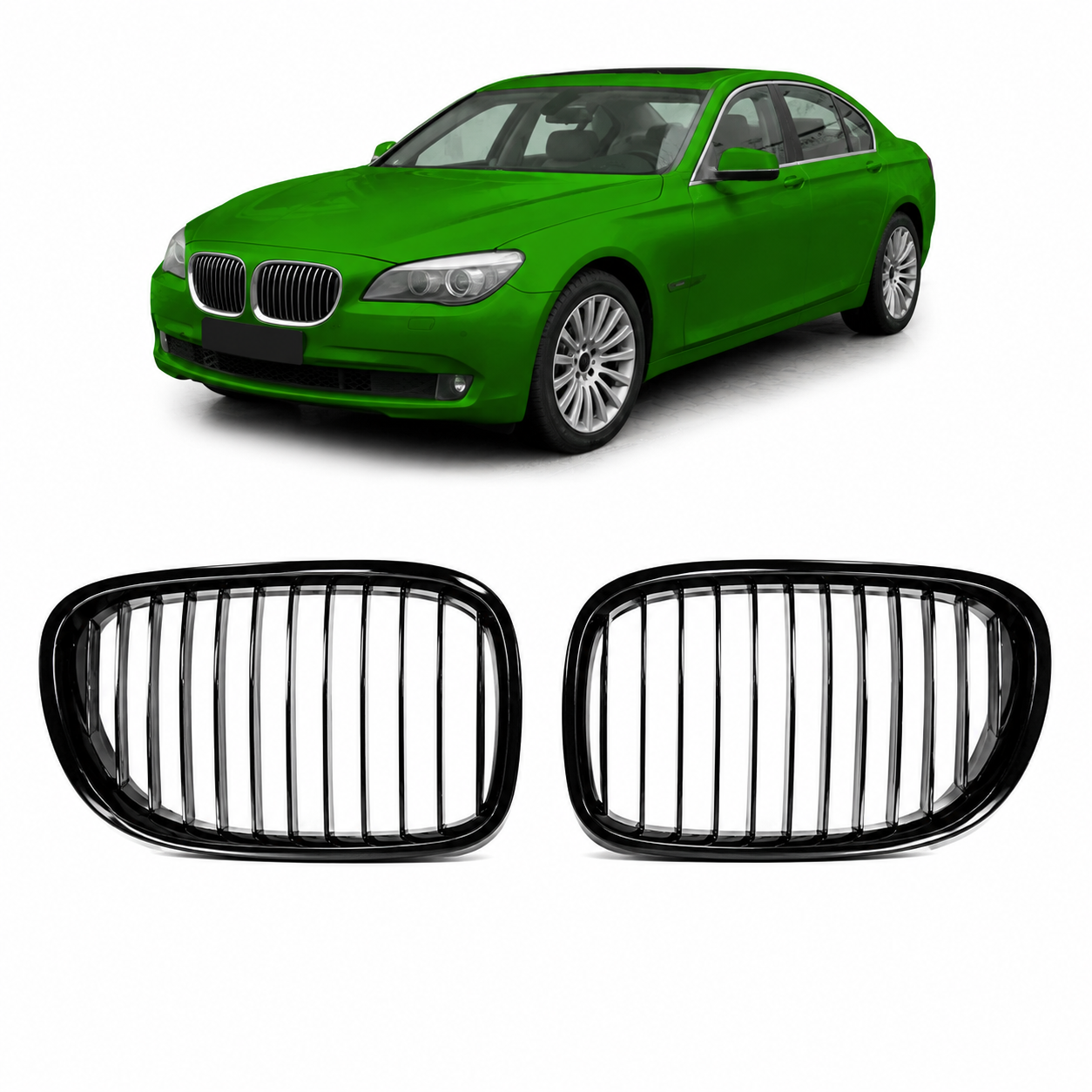 👉Griglia singola nera lucida adatta per BMW Serie 7 F01-F04 2008-2015👈