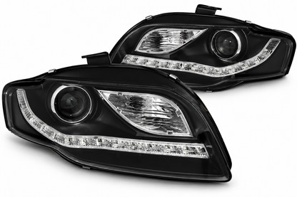 ART.10655 FARI ANTERIORI ADATTO PER AUDI A4 B7 11.04-03.08 NERO