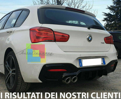 Diffusore posteriore doppio tubo adatto per BMW Serie 1 F20 M-Sport LCI 2015