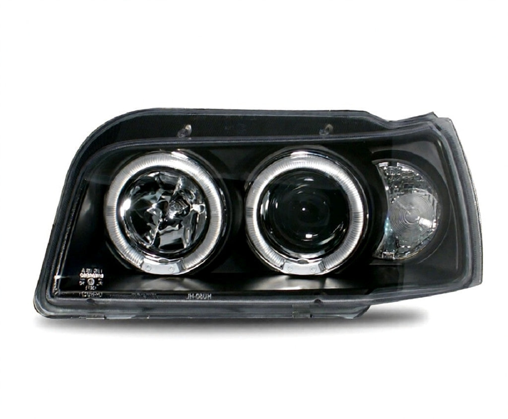 💫ART.6107 FARI ANTERIORI OCCHI D'ANGELO NERI per RENAULT CLIO 90-95💫