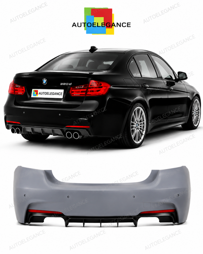 💕PARAURTI POSTERIORE BMW F30 LOOK M PERFORMANCE DOPPIA USCITA LATERALE💕
