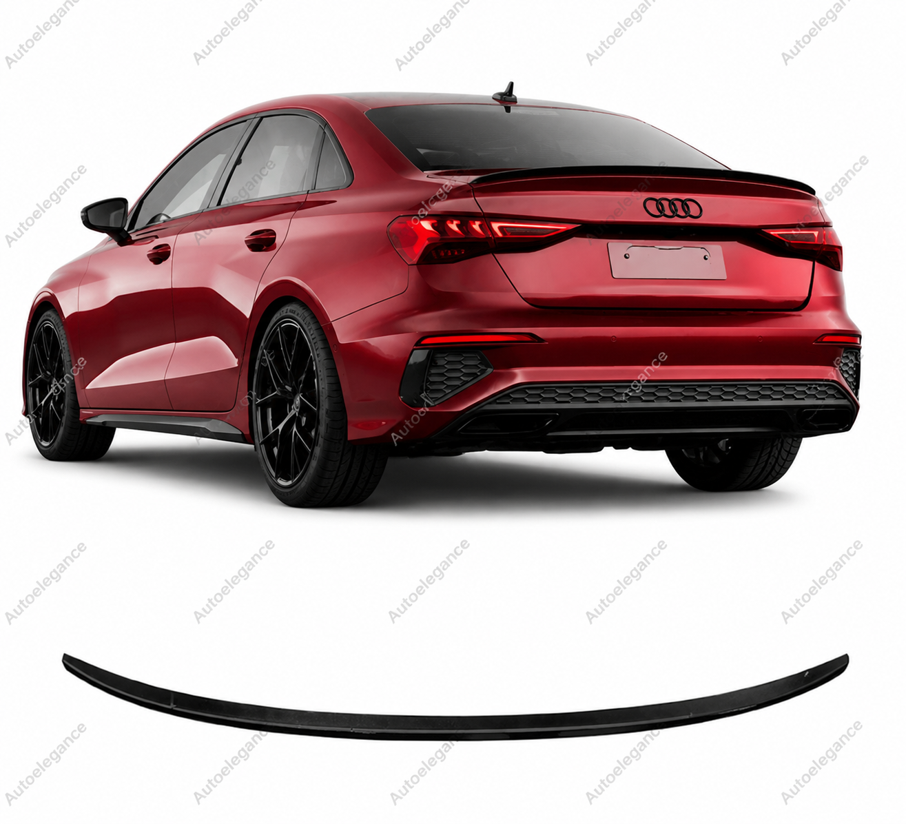 🔥ART.9880 SPOILER STILE  S3 NERO LUCIDO PER AUDI A3 S3 RS3 8Y BERLINA 2020+🔥