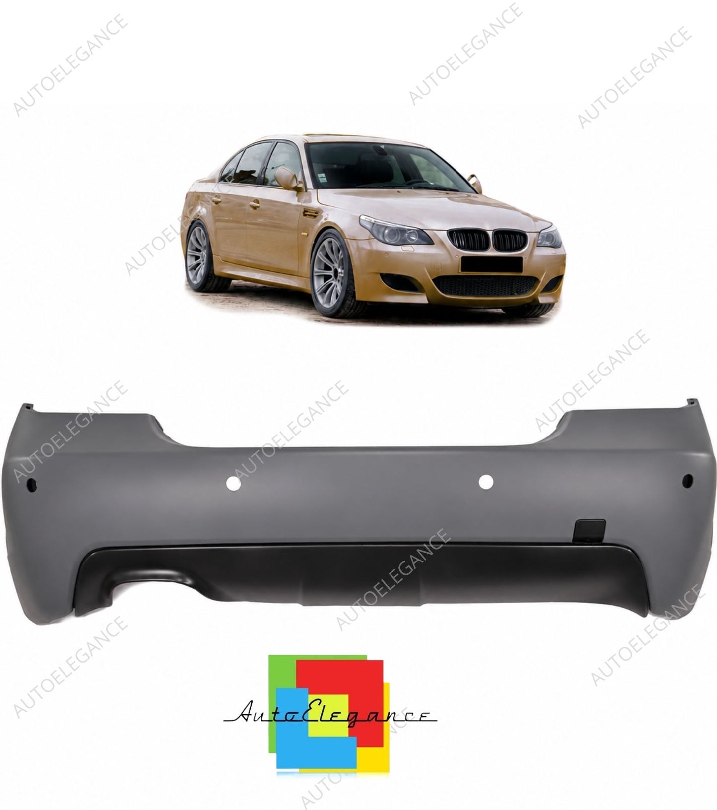 👉Paraurti posteriore M-Tech con diffusore per BMW Serie 5 E60 berlina 07-10👈