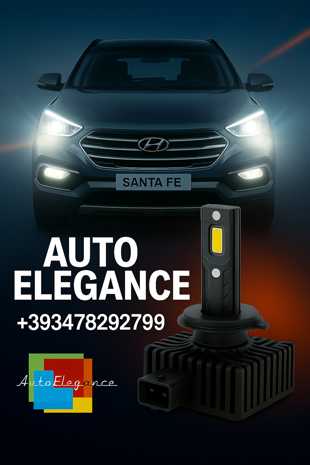💕COPPIA LAMPADE D1S LED DA XENON A LED PER  HYUNDAI SANTA FE II 💕