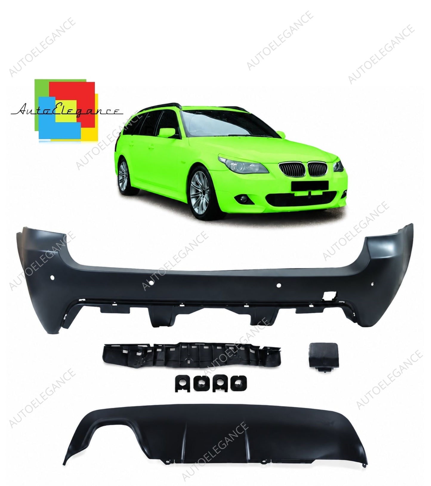 👉Paraurti posteriore PDC con diffusore per BMW Serie 5 E61 Touring 03-07👈