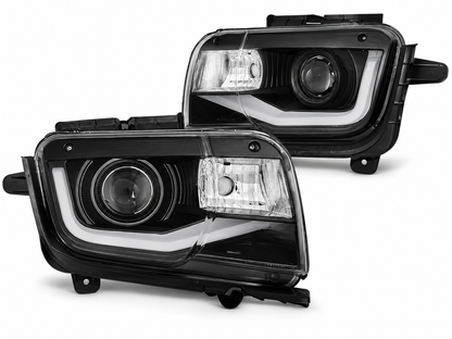 ART.5514 FARI ANTERIORI ADATTO PER CHEVROLET CAMARO 09-13 TUBO NERO CHIARO