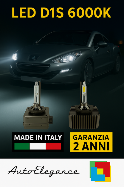 ❤️ KIT LED D1S 6000K BIANCO GHIACCIO ANABBAGLIANTI PER  PEUGEOT RCZ ❤️