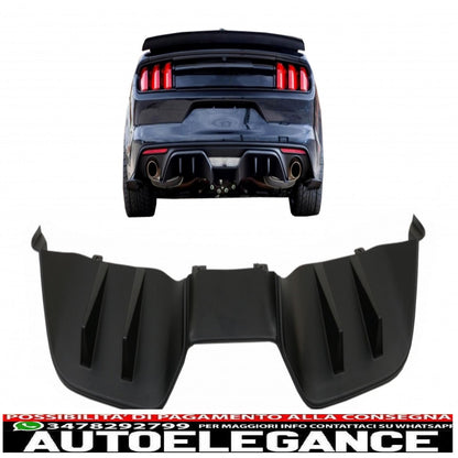 diffusore paraurti posteriore adatto per ford mustang mk6 vi sesta generazione (2015-2017) rtr design nero opaco