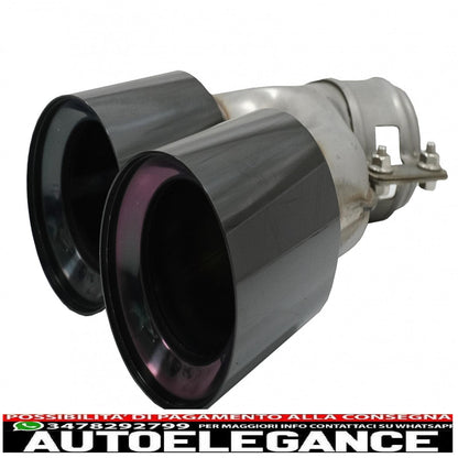 diffusore paraurti posteriore pianoforte nero con terminali di scarico neri adatti per bmw serie 5 g30 g31 limousine touring (2017-2020) design m5