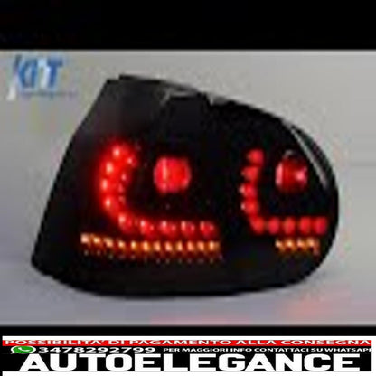 litec led rear lights suitable for vw golf 5 v (2004-2009) black/smoke with dynamic sequential turning light