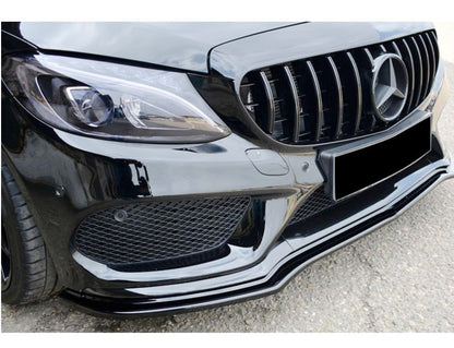 FRONT SPLITTER SUITABLE FOR MERCEDES C W205 S205 AMG ABS SPLITTER BLACK LOOK 