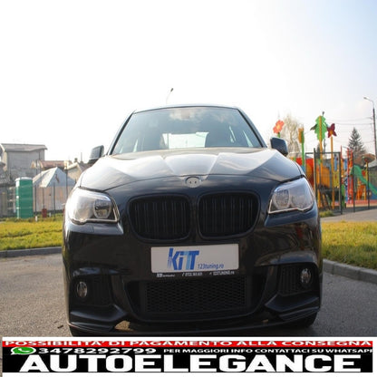 pacchetto diffusore d'aria e spoiler paraurti anteriore adatto per BMW F10 F11 Serie 5 (2011-2017) design M-Performance