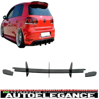 estensione paraurti posteriore per diffusore e splitter laterali posteriori adatta per vw golf vi 6 gti (2008-2013) nero