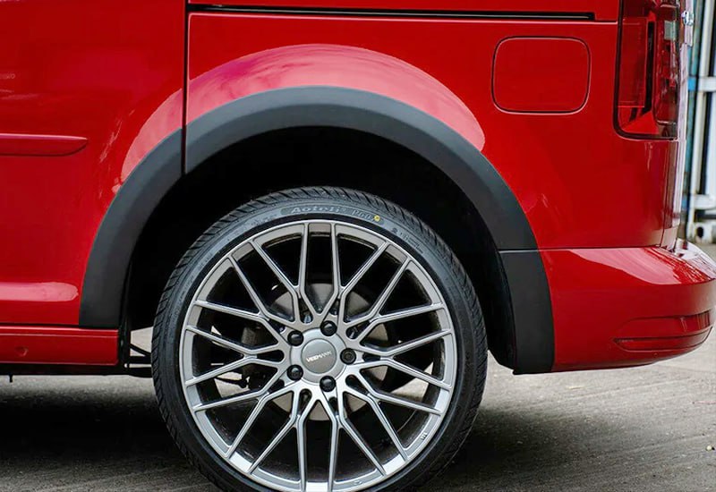 MUDGUARDS WIDENERS SUITABLE FOR VW CADDY MK3 FL2 2015-2020 MATT BLACK LOOK