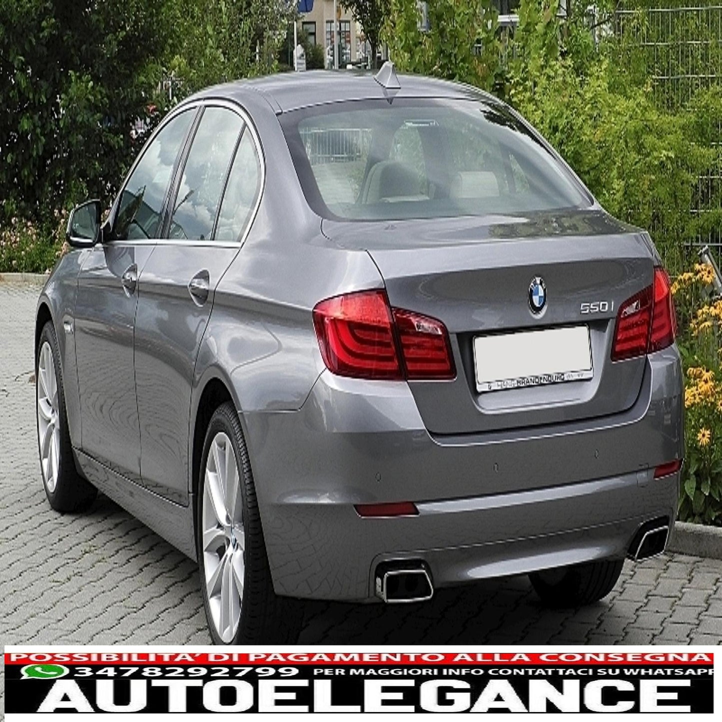 diffusore aria doppia uscita bmw serie 5 f10 (2011-2017) m 550i design con impianto di scarico adatto per paraurti standard