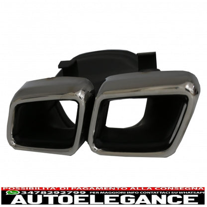 Rear Bumper Air Diffuser with Chrome Muffler Tips Fit for Mercedes S-Class C217 Coupe (2014-2020) S63 Facelift Design