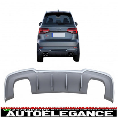 Diffusore mantovana paraurti posteriore adatto per audi a3 8v facelift (2016-2019) paraurti s-line hatchback sportback s3 design