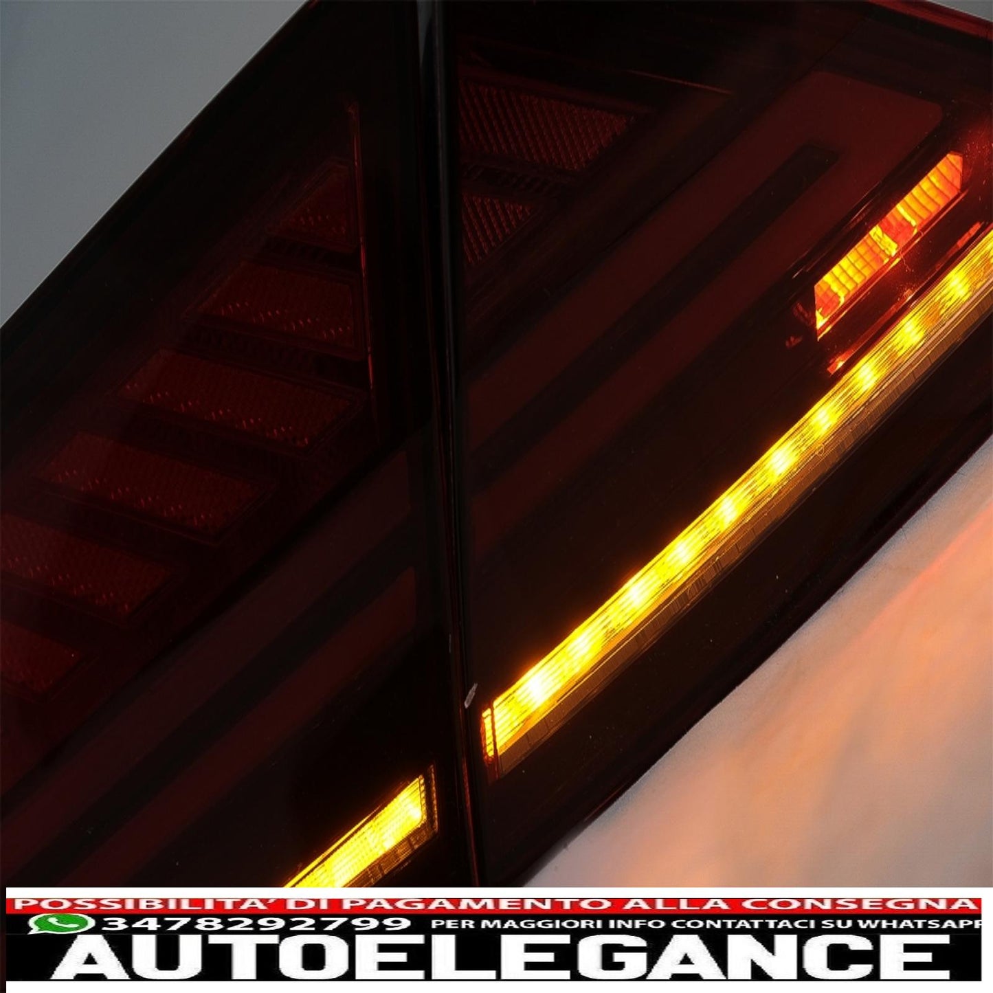 rear lights with led light bar suitable for audi a7 4g (2010-2014) restyling design cherry red smoke
