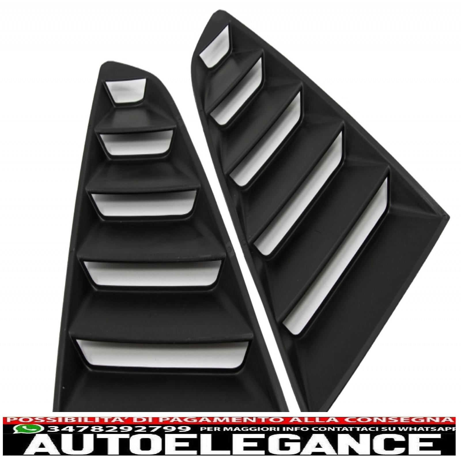 classiche feritoie per finestrini laterali adatte per Ford Mustang Mk6 VI sesta generazione (2015-2019) con feritoie per finestrini posteriori nere AUTOELEGANCERICAMBI