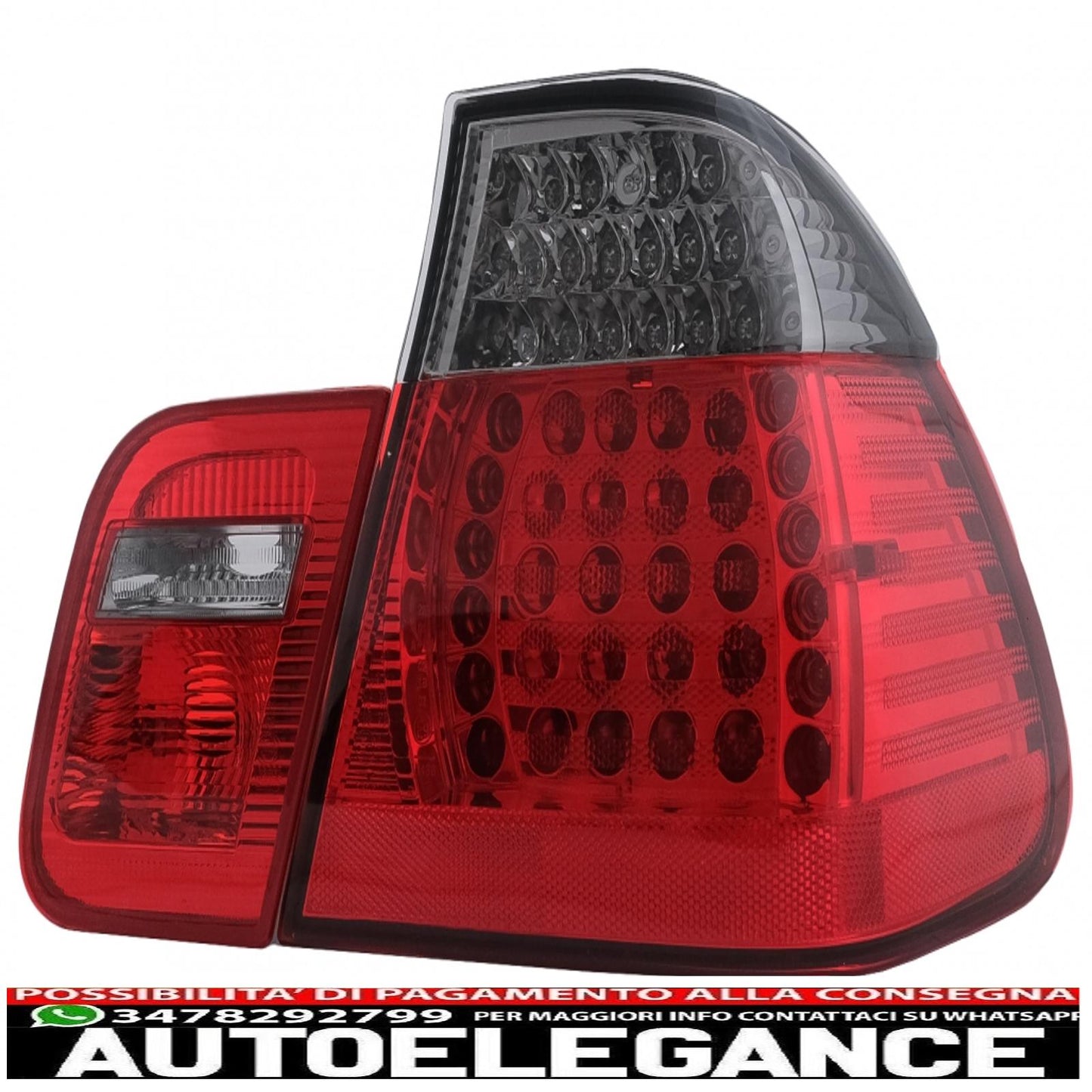 led rear lights suitable for bmw 3 series e46 limousine 4d (09.2001-03.2005) smoke red