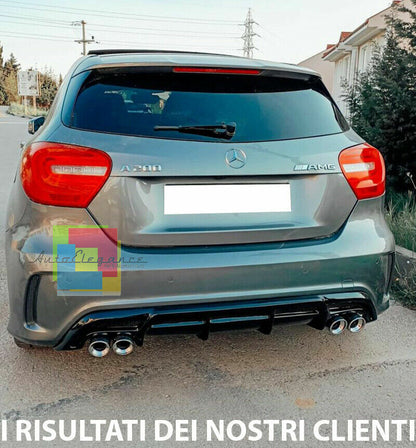 MERCEDES A-CLASS W176 REAR BUMPER DIFFUSER GLOSSY ABS AMG B - 04