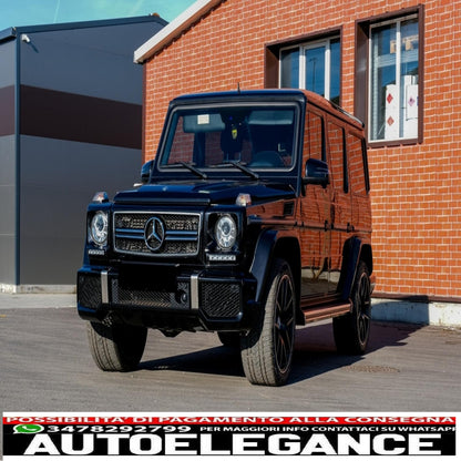 fari anteriori cromati adatti per mercedes classe g w463 (1989-2012) look bi-xeno