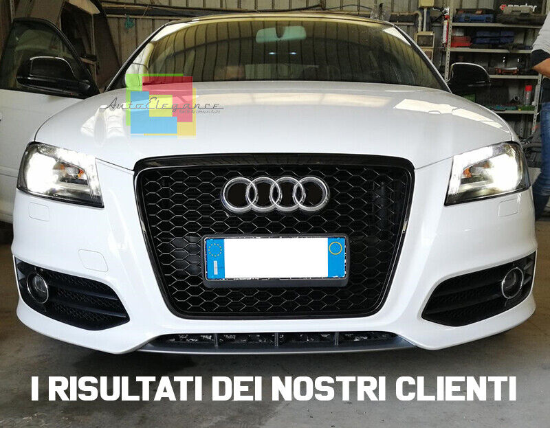 GRIGLIA ADATTA PER AUDI A3 8P 2008-2012 LOOK RS3 NERA DESIGN SPORTIVO
