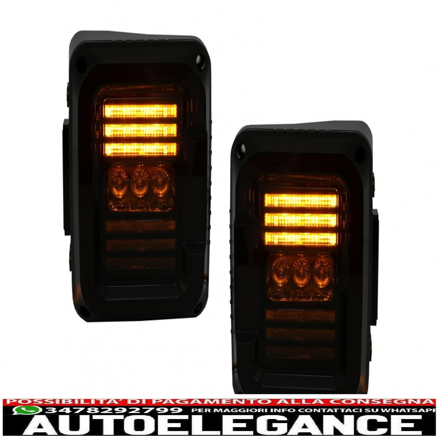 Fanali posteriori full led adatti per jeep wrangler jk (2007-2017) fumé