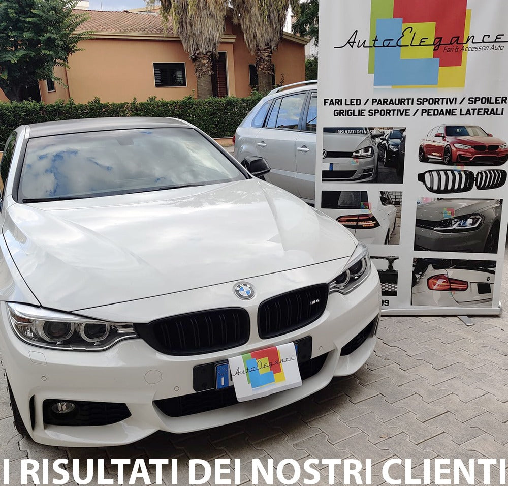 GRIGLIA ADATTA PER BMW SERIE 4 F32 F33 F36 DOPPIA FASCIA LOOK NERO LUCIDO
