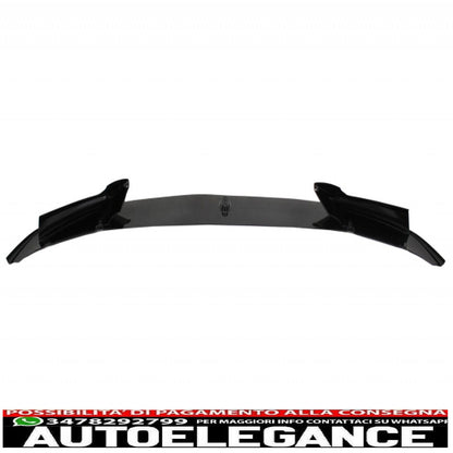 Front Bumper Spoiler Lip with Mirror Covers Fit for BMW 5 Series F10 F11 Sedan Touring (2015-2017) M-Performance Piano Black 