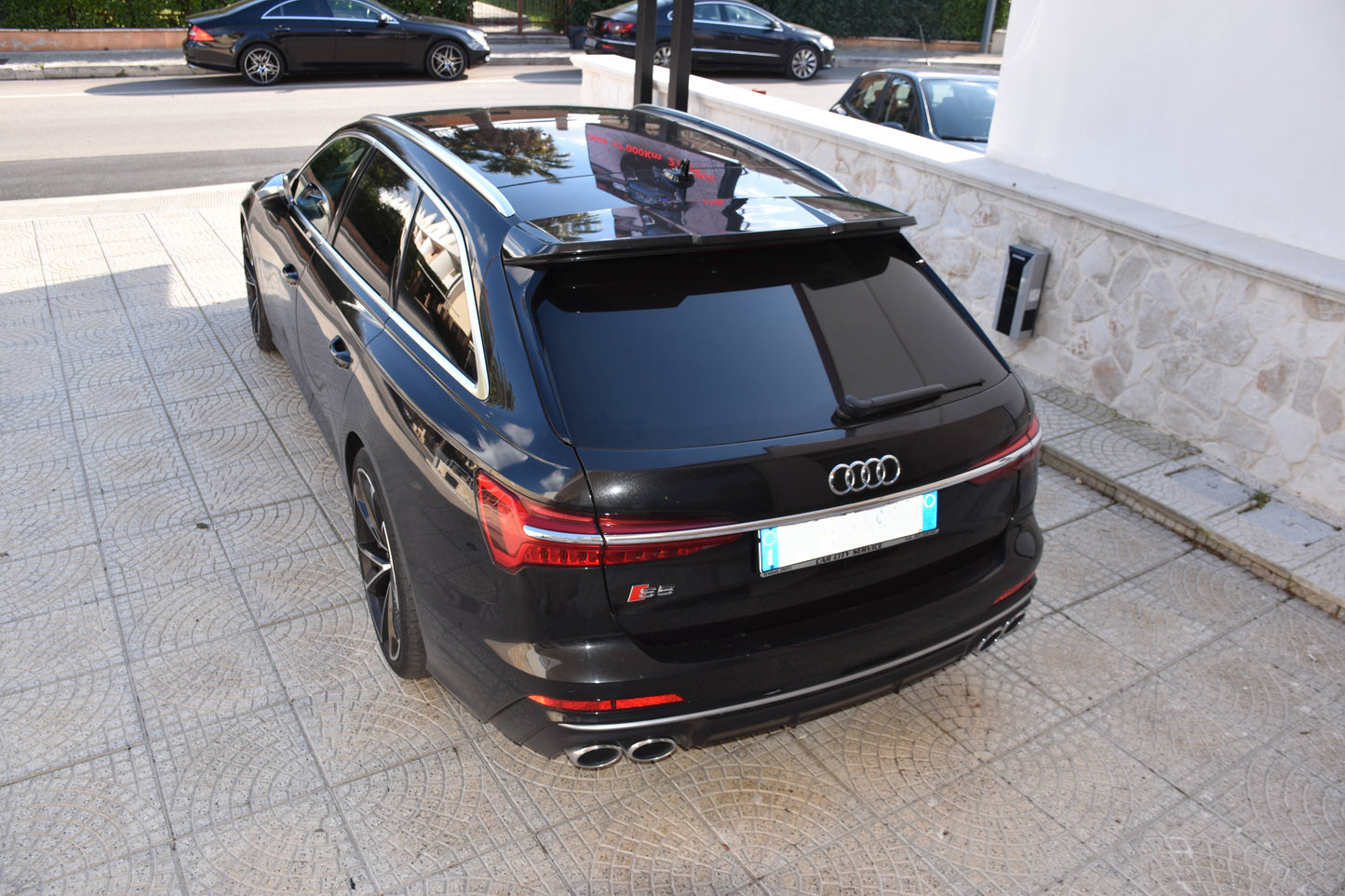 SPOILER TETTO ADATTO PER AUDI A6/S6 C8 AVANT 2018+ LOOK RS6 NERO LUCIDO