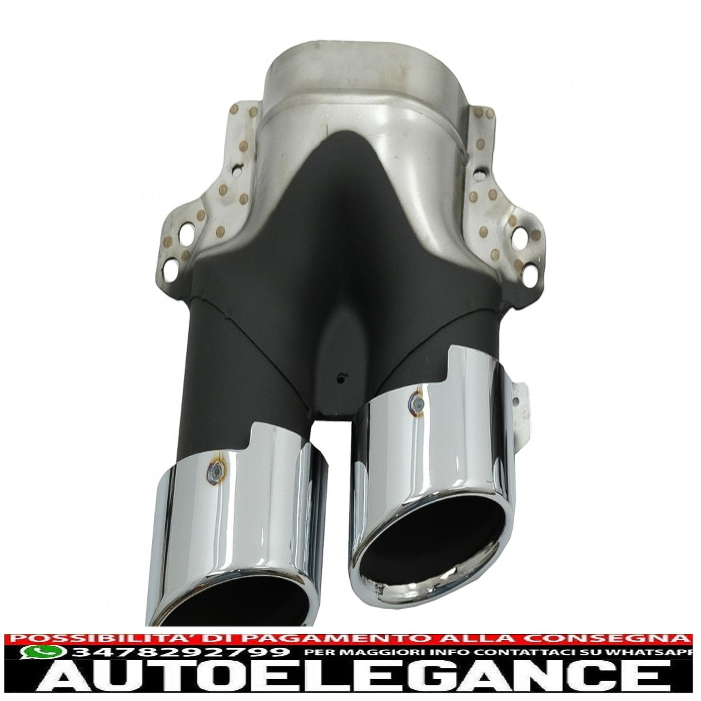 diffusore posteriore con terminali di scarico adatto per mercedes classe e w213 sport line (2016-2019) e53 design silver edition