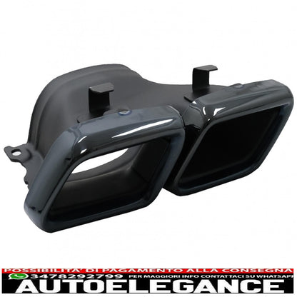 Exhaust tips for mercedes c class w205 s205 c205 a205 e class w213 s class w222 gle c292 gle w166 glc w253 x253 c253 c217 (2014-up) emerald black