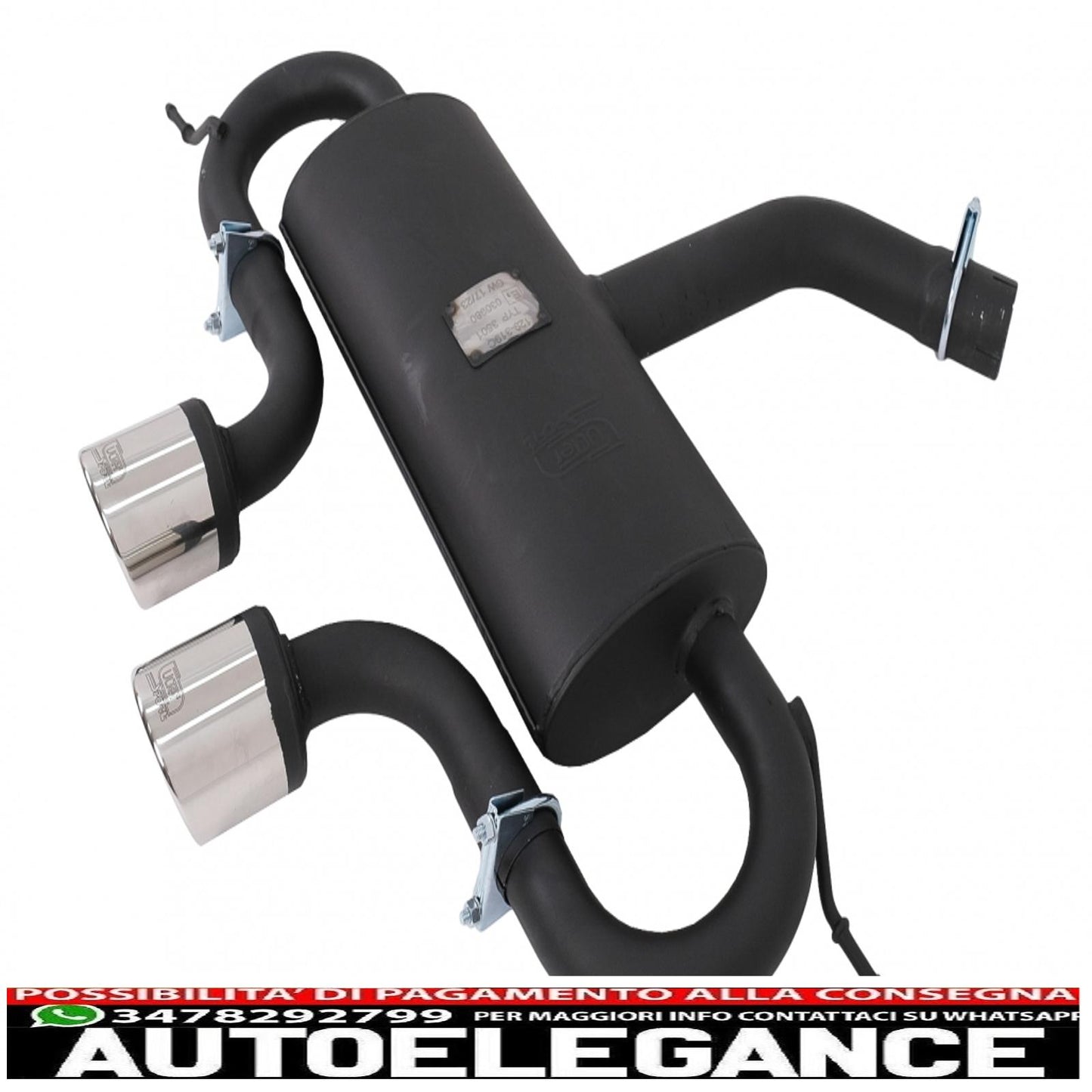 Rear bumper with full catback exhaust system suitable for vw golf vi (2008-2013) r20 design