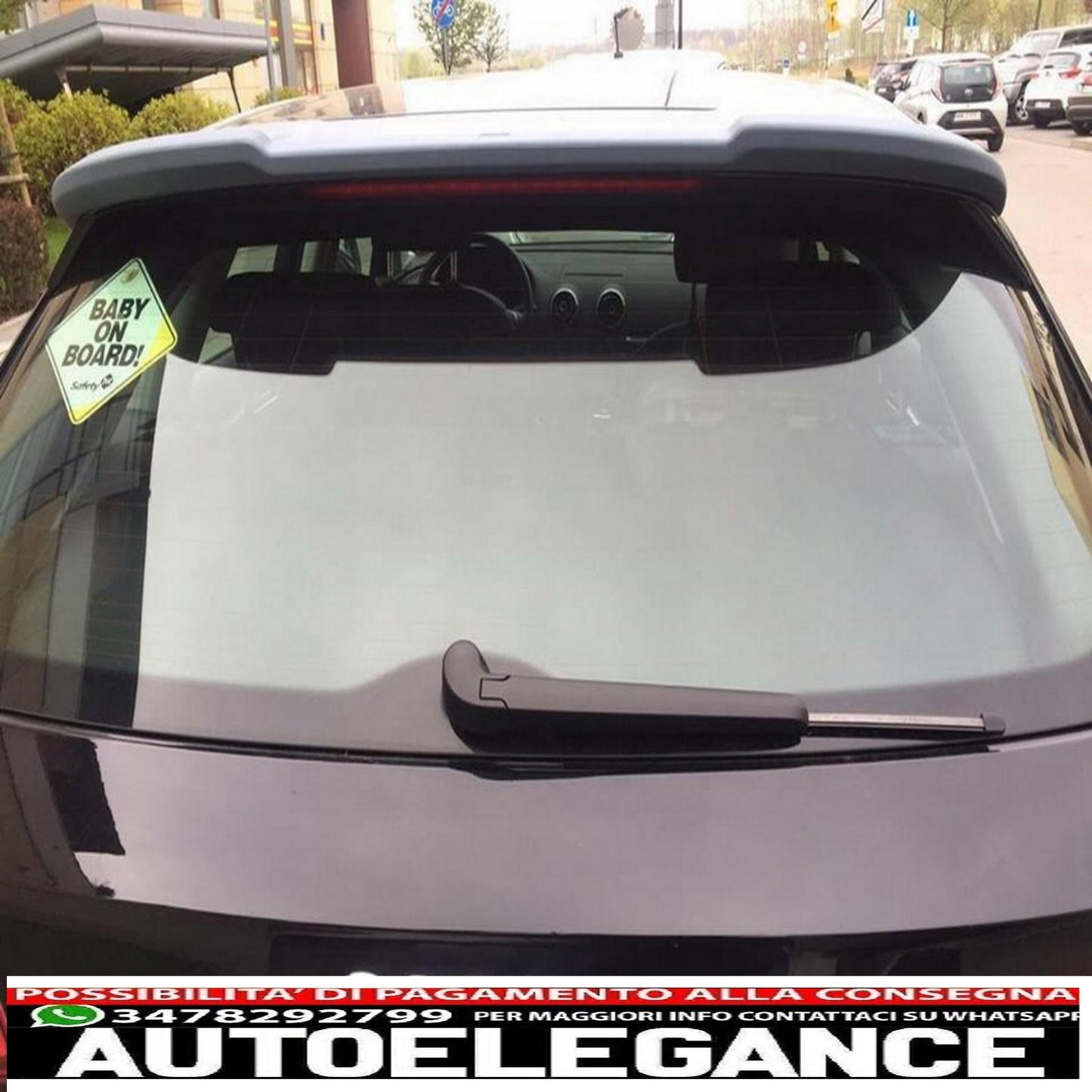 additional roof spoiler suitable for audi a3 8v sportback 5d (2012-) rs3 look