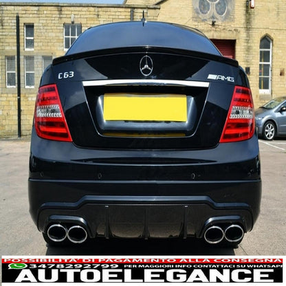 Diffusore d'aria per mantovana paraurti posteriore adatto per mercedes classe c w204 c204 amg sport line (2012-2014) design in carbonio