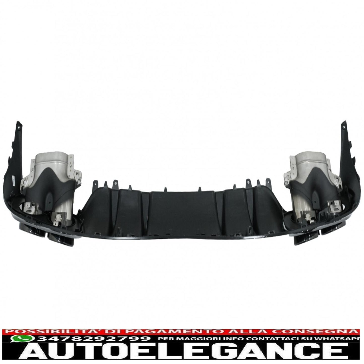paraurti anteriore con diffusore doppia uscita e terminali di scarico adatto per mercedes classe c a205 cabriolet c205 coupe (2014-2019) c63 design pianoforte nero