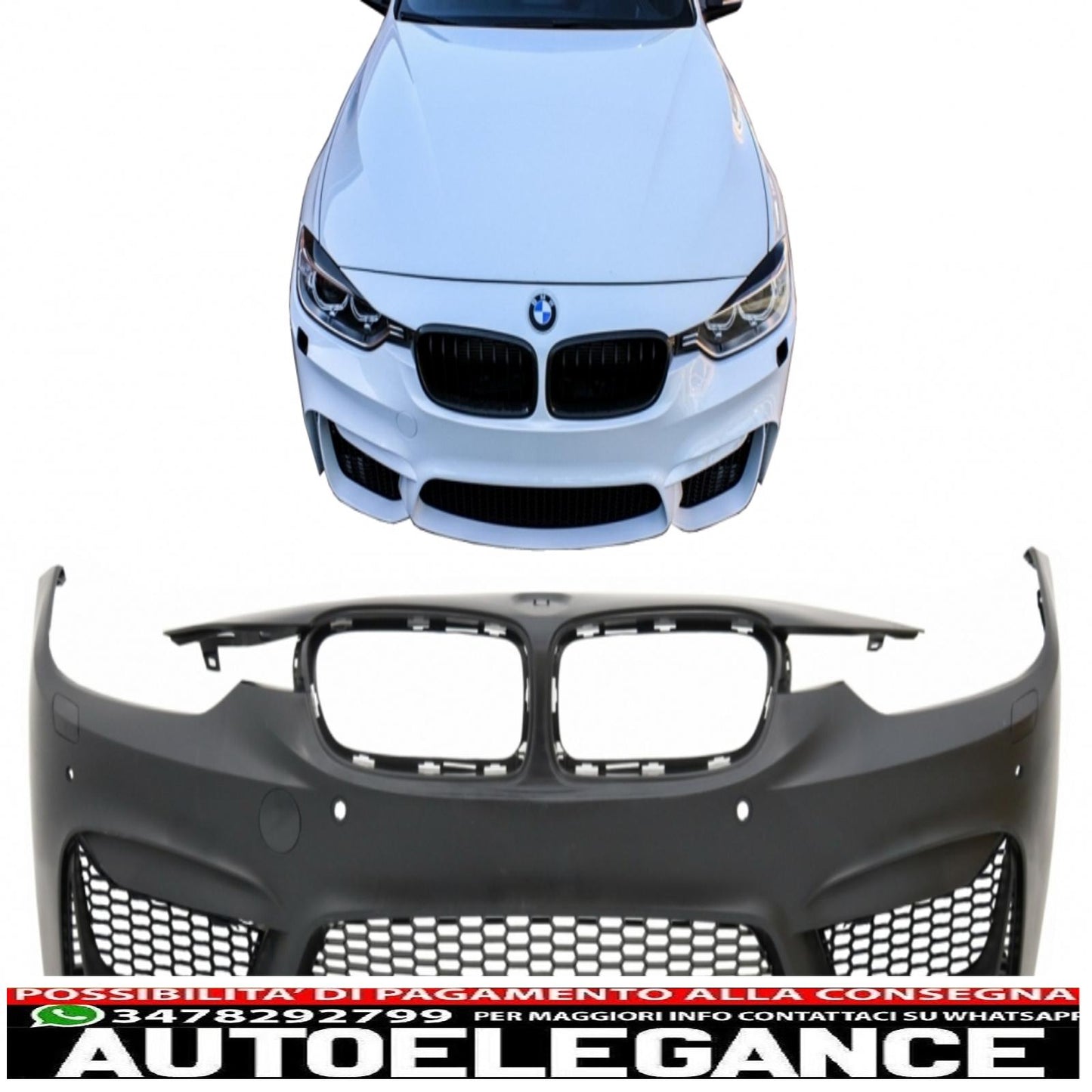 paraurti anteriore adatto per bmw serie 3 f30 f31 non lci e lci (2011-2018) m3 sport evo design