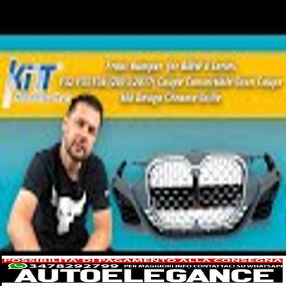 Front Bumper Suitable for BMW 4 Series F32 F33 F36 (2013-2017) Coupe Convertible Gran Coupe M4 Design Chrome Grille