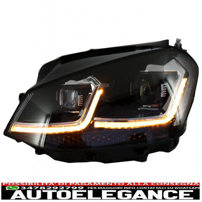 led headlights suitable for vw golf 7 vii (2012-2017) restyling g7.5 r line design with sequential dynamic cornering lights 
