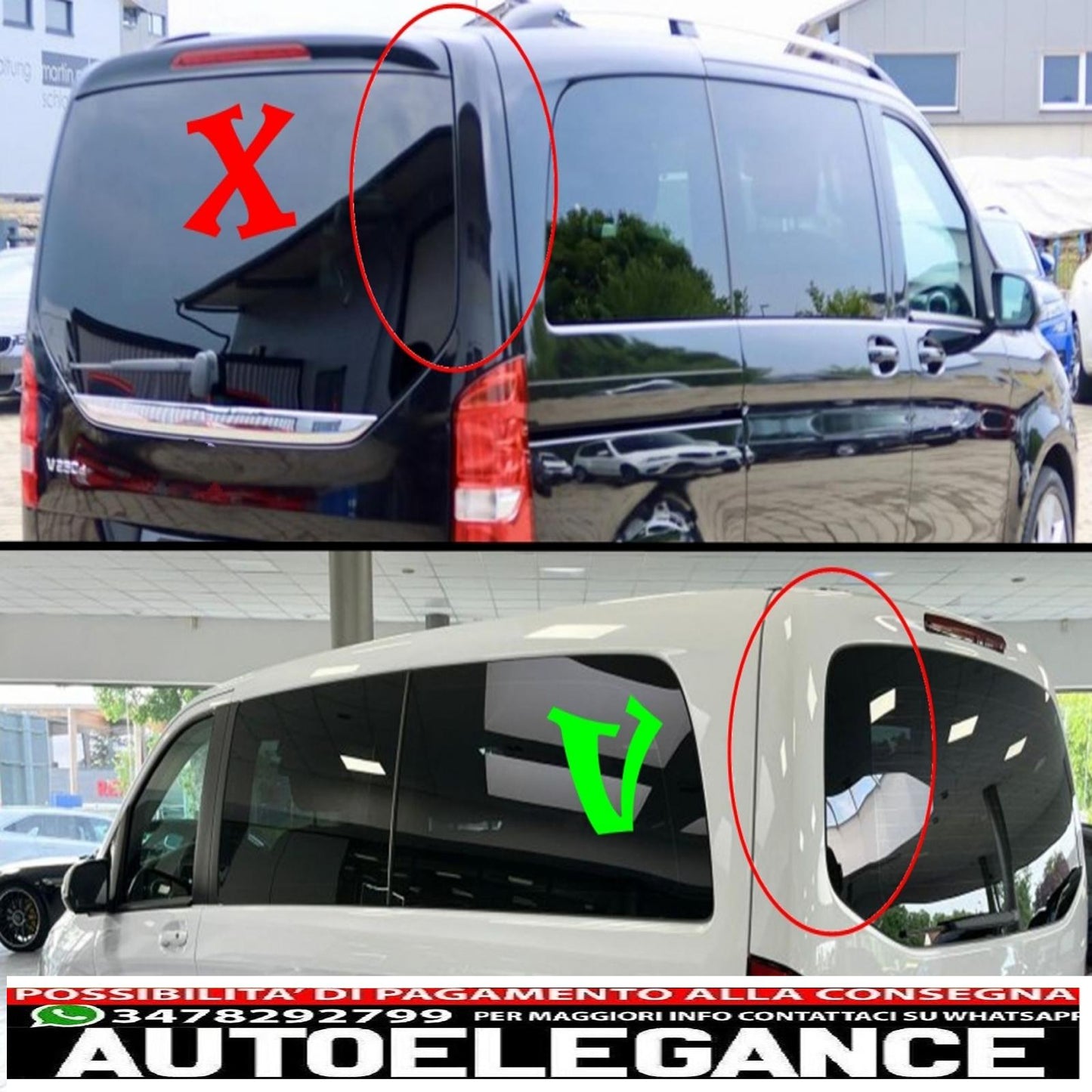 roof spoiler suitable for mercedes v class w447 (2014-up) single door 