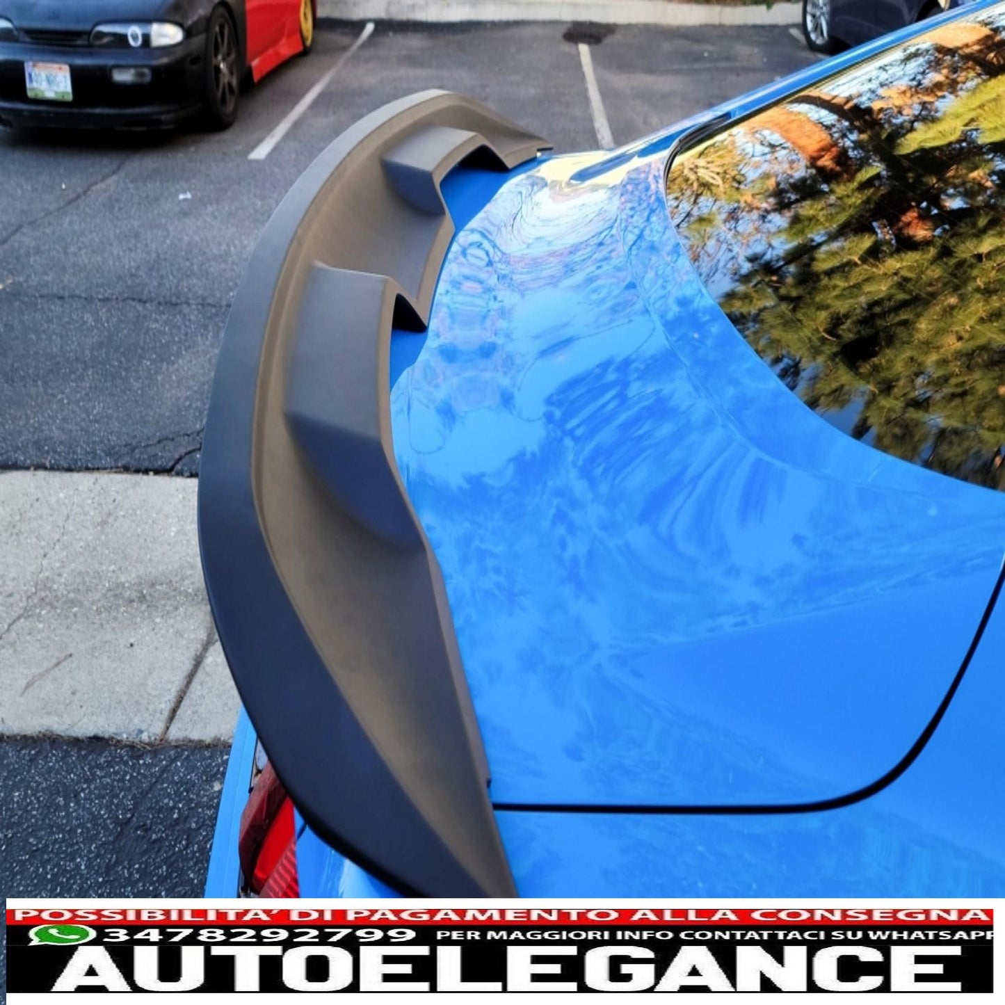 Trunk Spoiler Suitable for Ford Mustang Mk6 Sixth Generation (2015-2020) GT500 Design Matte Black 