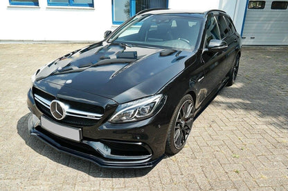SPLITTER ADATTO PER MERCEDES CLASSE C W205 C205 2015-2018 LOOK C63 NERO LUCIDO