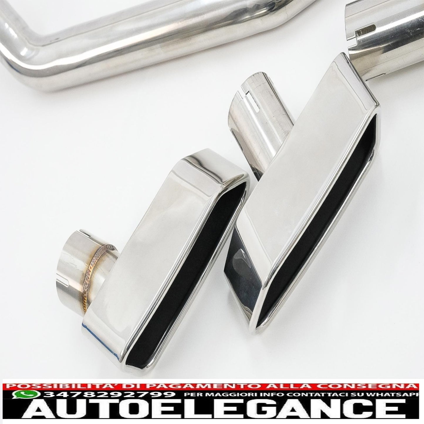 exhaust system suitable for bmw 5 series f10 (2011-2017) with square tailpipes m550i m look (PROMO) 
