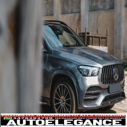 griglia anteriore centrale adatta per mercedes gle suv w167 v167 gle coupe c167 pacchetto sportivo (2019-up) gtr panamericana design nero lucido e cromato