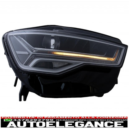 griglia anteriore con fari full led luci di svolta dinamiche sequenziali adatte per audi a6 c7 4g facelift (2015-2018) design a matrice rs6