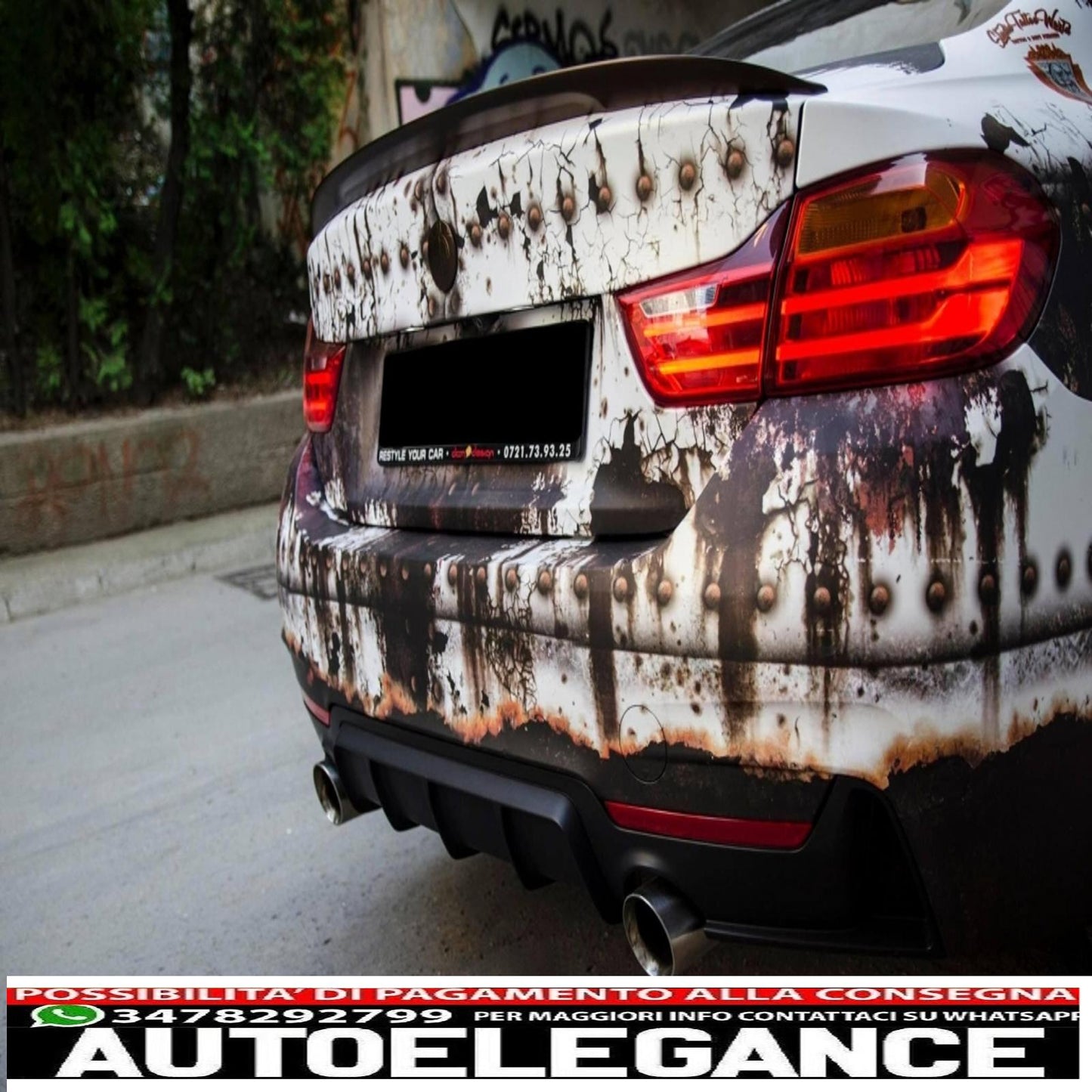 diffusore paraurti posteriore adatto per bmw serie 4 f32 f33 f36 (2013-2019) coupe cabrio m design doppia uscita singola