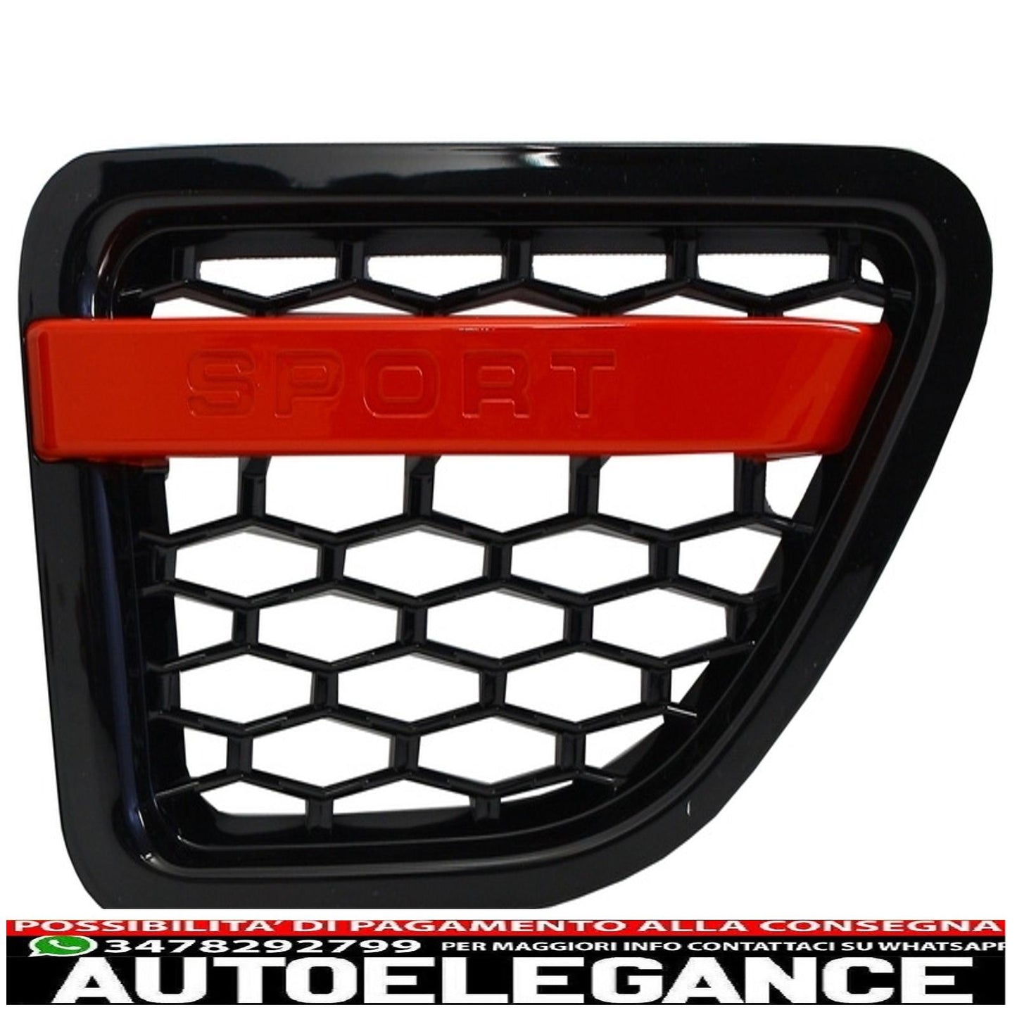 central grille and side vents group suitable for land rover sport l320 (2005-2008) autobiography look black red edition