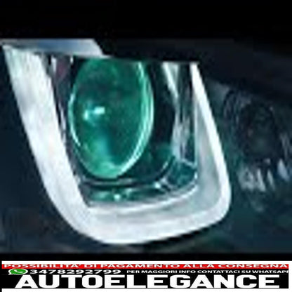3d led assembly headlights dynamic sequential turn signals fluid drl with grille suitable for vw golf 7 vii (2012-2017) silver look r-line